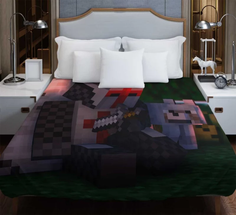 Wounded Crusader In The Forest Minecraft Bedding Duvet Cover